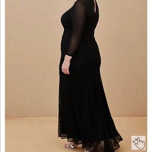Torrid Black Lace & Mesh Formal Gown